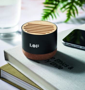 Logotrade promotional giveaway image of: Cork and aluminium speaker