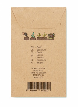 Logotrade promotional item picture of: Basil seeds in craft envelope