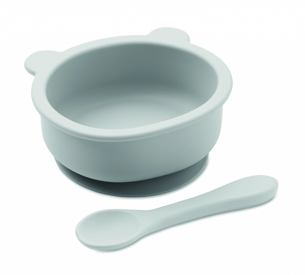 Logo trade promotional merchandise picture of: Silicone spoon, bowl baby set