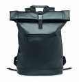 Laptop PU Rolltop backpack, Black