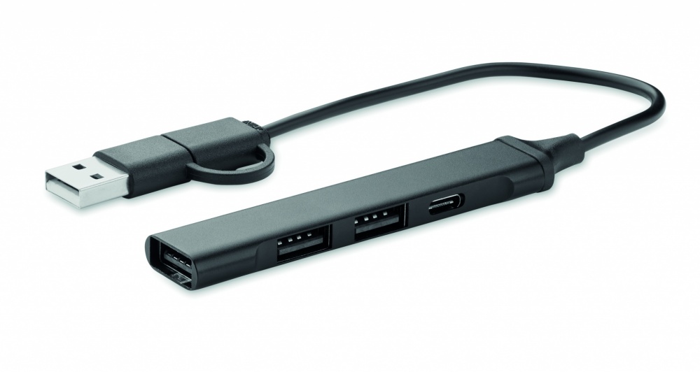 Logotrade advertising products photo of: USB 4 port hub 19 cm