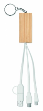 Logo trade advertising products image of: Bamboo key ring and stand Salo