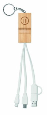 Logo trade corporate gifts image of: Bamboo key ring and stand Salo