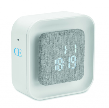 Logo trade business gifts image of: Recycled ABS/RPET alarm clock Stuttgart