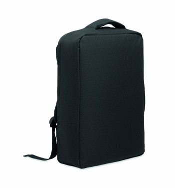 Logotrade advertising products photo of: A safe 15-inch laptop backpack made of 300D RPET with a 210D RPET lining and customizable printing.