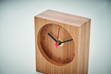 Logo trade promotional giveaways picture of: Bamboo table clock