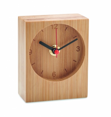 Logo trade business gift photo of: Bamboo table clock