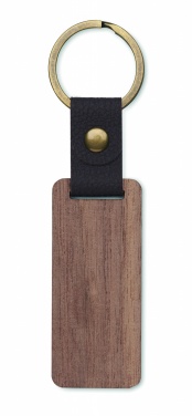 Logotrade promotional merchandise photo of: Key ring in walnut and PU Kokkola