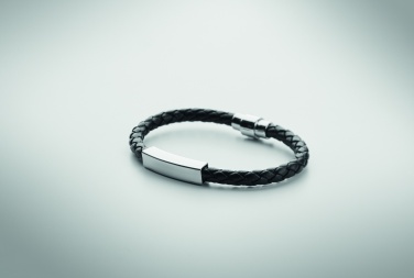 Logo trade promotional items picture of: Braided faux leather bracelet