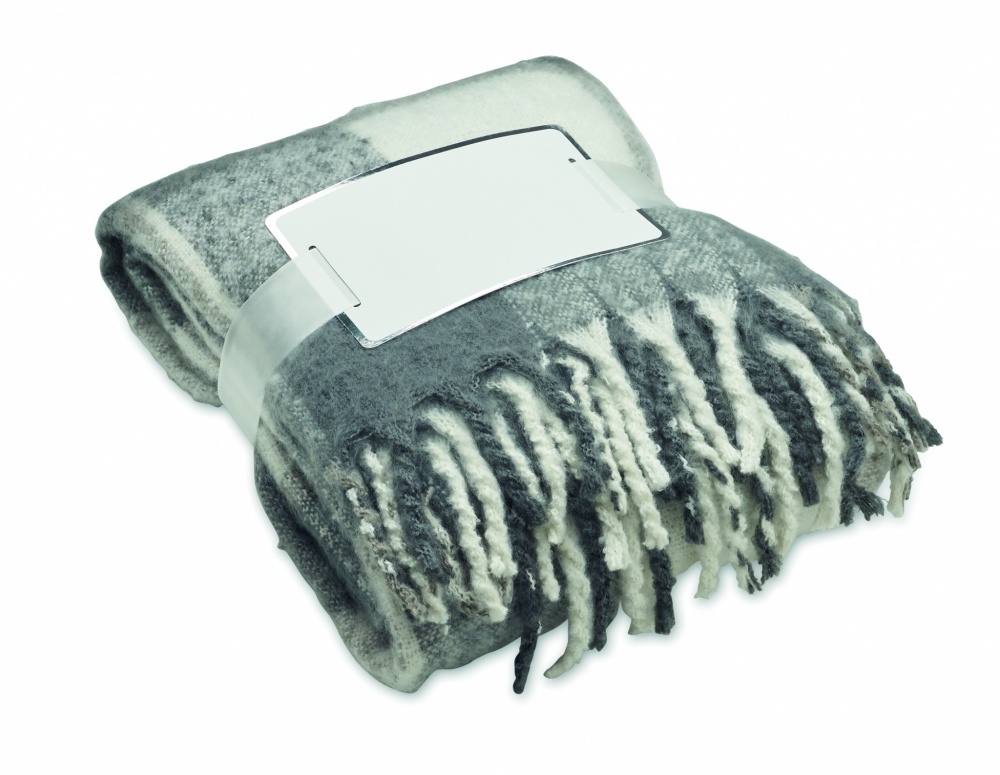 Logo trade promotional giveaways picture of: Chequered mohair blanket