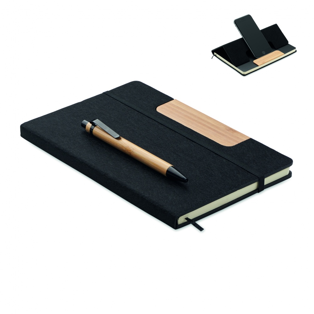 Logo trade corporate gifts image of: A5 RPET notebook set