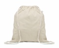 Recycled cotton drawstring bag, Beige