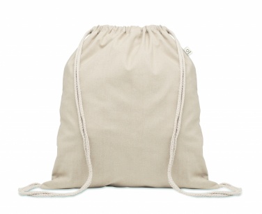 Logo trade promotional giveaway photo of: Recycled cotton drawstring bag