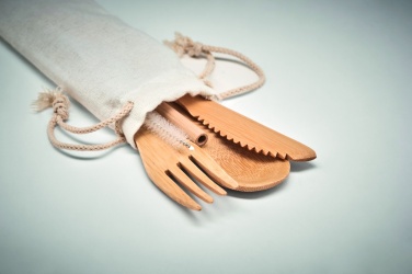 Logotrade promotional gift picture of: Bamboo cutlery with straw