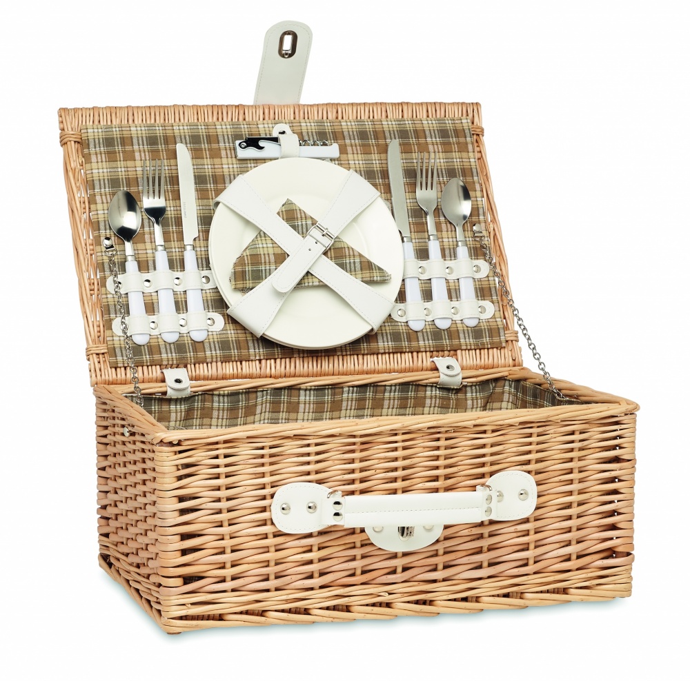 Logotrade promotional giveaway image of: Wicker picnic basket 2 people