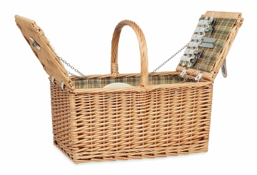 Logo trade promotional products picture of: Wicker picnic basket 4 people