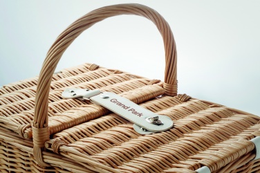 Logo trade promotional items image of: Wicker picnic basket 4 people