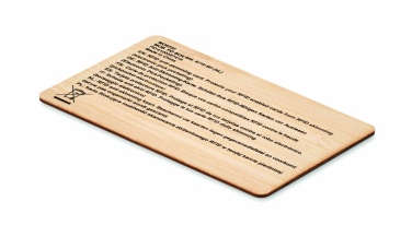 Logo trade promotional merchandise photo of: RFID card in bamboo material