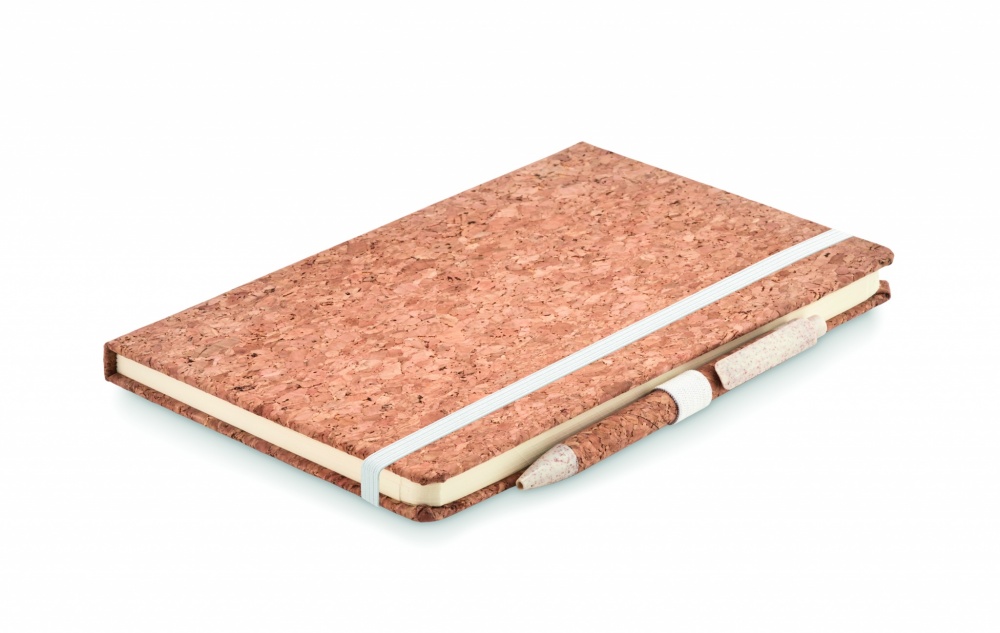 Logo trade promotional gift photo of: A5 cork notebook with pen