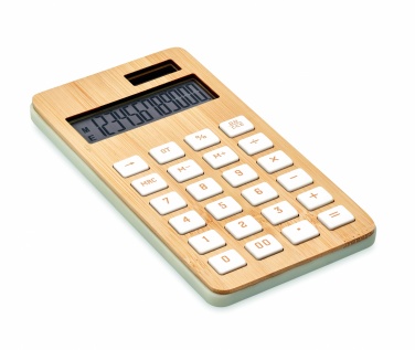 Logo trade promotional giveaways picture of: 12 digit bamboo calculator