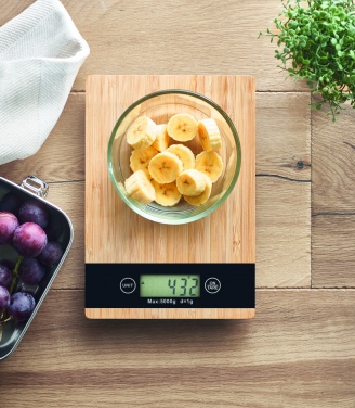 Logo trade corporate gifts image of: Bamboo digital kitchen scales