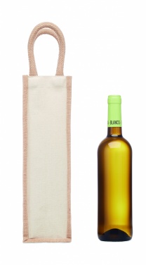 Logo trade promotional products image of: Jute wine bag for one bottle