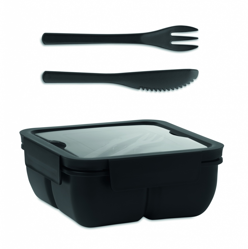 Logotrade promotional product image of: Lunch box with cutlery 600ml