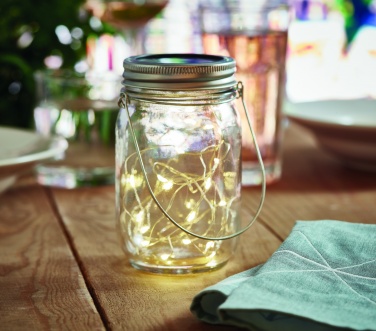 Logo trade corporate gifts picture of: Solar mason jar outdoor lamp