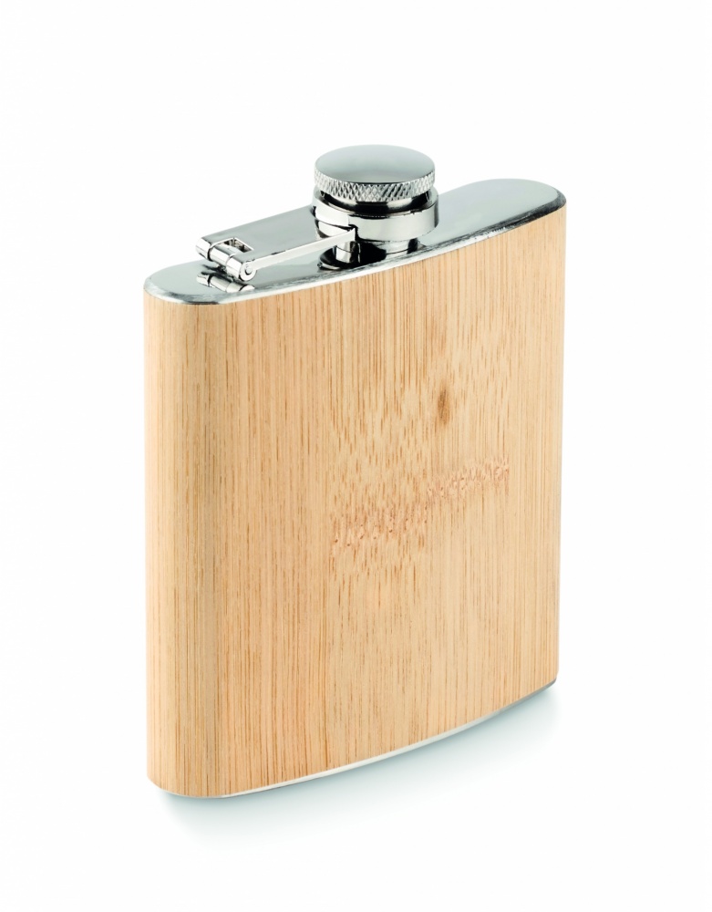 Logo trade promotional product photo of: Bamboo slim hip flask 170ml