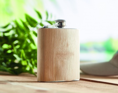 Logotrade corporate gifts photo of: Bamboo slim hip flask 170ml