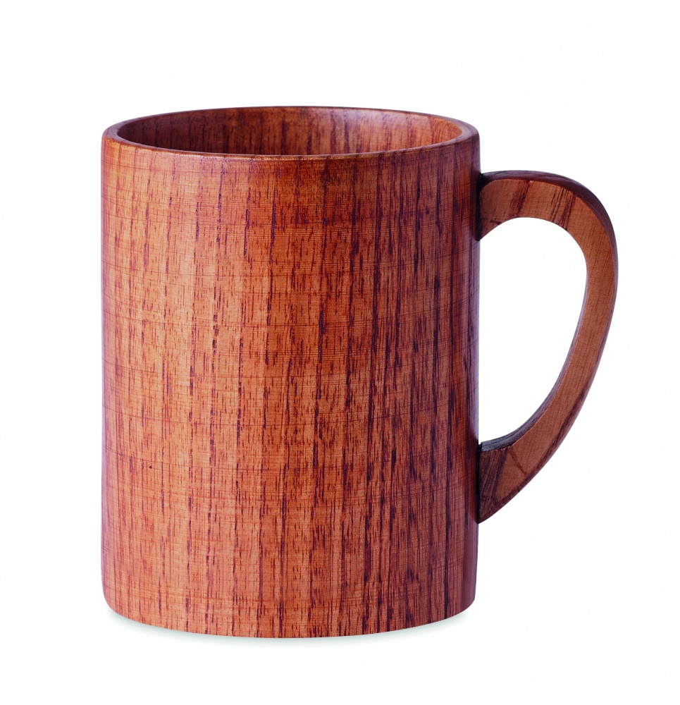 Logo trade business gift photo of: Oak wooden mug 280 ml