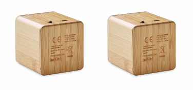 Logo trade promotional gifts picture of: Set of Bamboo wireless speaker