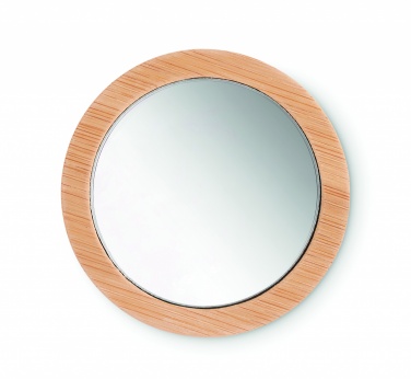 Logo trade promotional giveaways image of: Bamboo make-up mirror