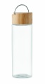 Glass bottle 500ml bamboo lid, Transparent