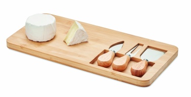 Logo trade promotional giveaway photo of: Bamboo Cheese board set Leipzig