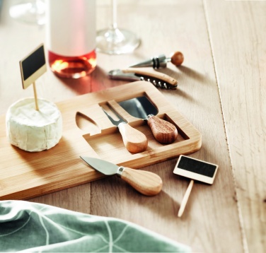 Logo trade promotional gifts image of: Bamboo Cheese board set