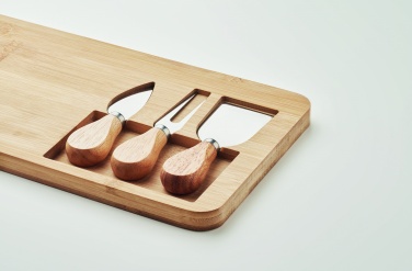 Logotrade promotional gift image of: Bamboo Cheese board set Leipzig