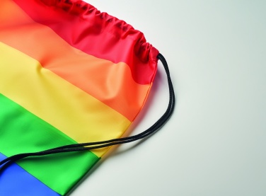 Logo trade promotional gift photo of: Rainbow RPET drawstring bag