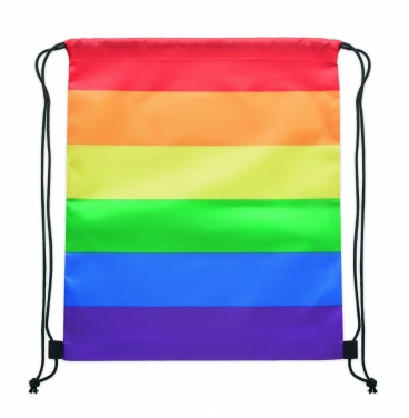 Logo trade advertising product photo of: Rainbow RPET drawstring bag