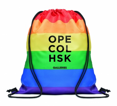 Logo trade promotional merchandise image of: Rainbow RPET drawstring bag