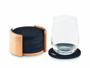 Logotrade promotional merchandise picture of: RPET coasters in bamboo holder