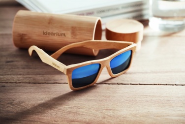 Logo trade advertising products picture of: Sunglasses and case in bamboo KEILA