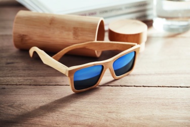 Logotrade business gift image of: Sunglasses and case in bamboo KEILA