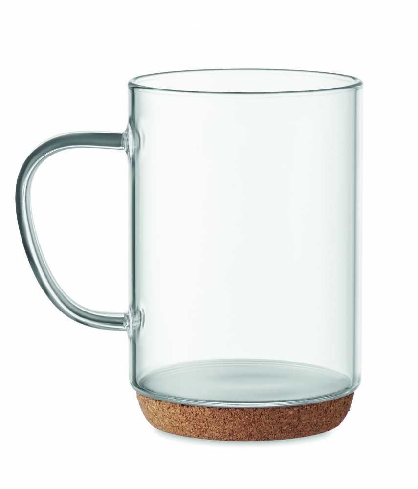 Logotrade promotional gift picture of: Glass mug 400ml with cork base