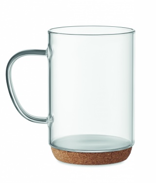 Logo trade promotional products picture of: Glass mug 400ml with cork base