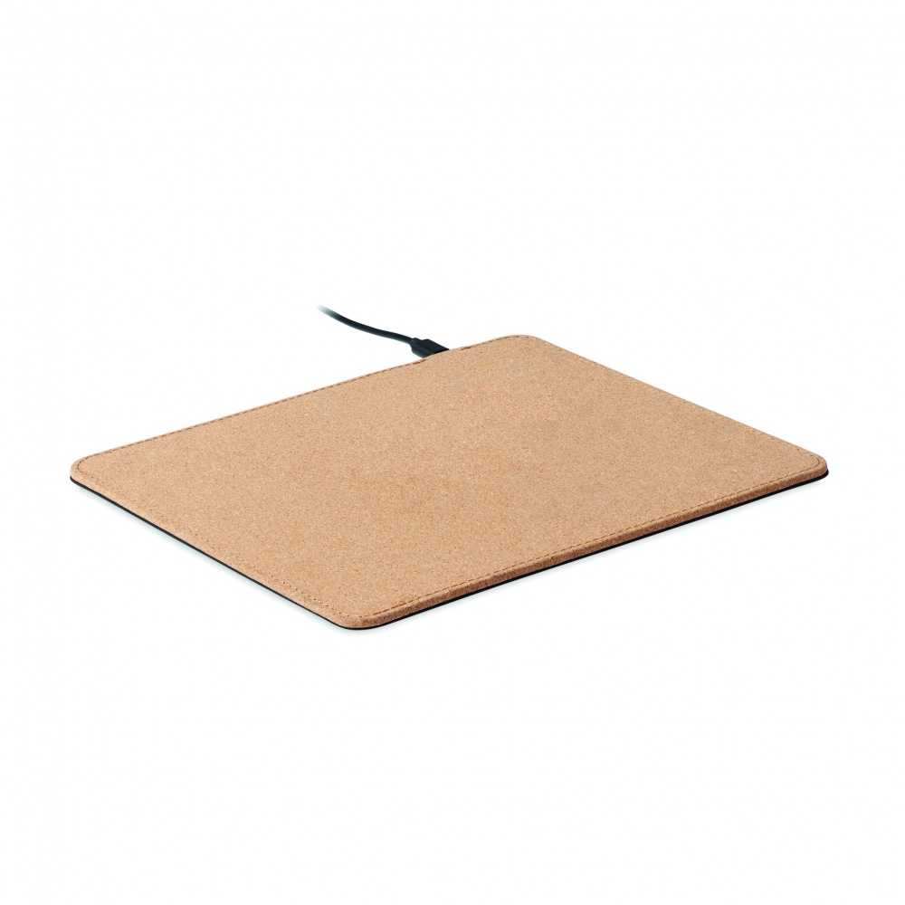 Logotrade advertising products photo of: Cork mouse mat charger 15W