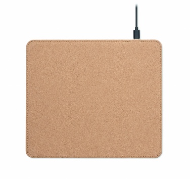 Logo trade promotional merchandise image of: Cork mouse mat charger 15W