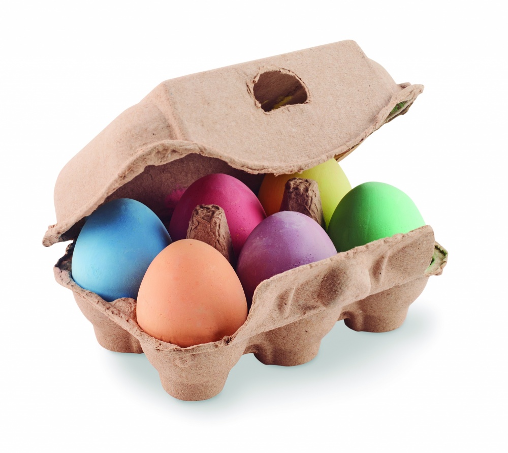 Logo trade corporate gift photo of: 6 chalk eggs in box