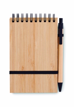 Logotrade corporate gift picture of: A6 bamboo notepad with pen