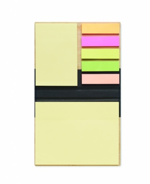 Logo trade business gifts image of: Bamboo sticky note memo pad